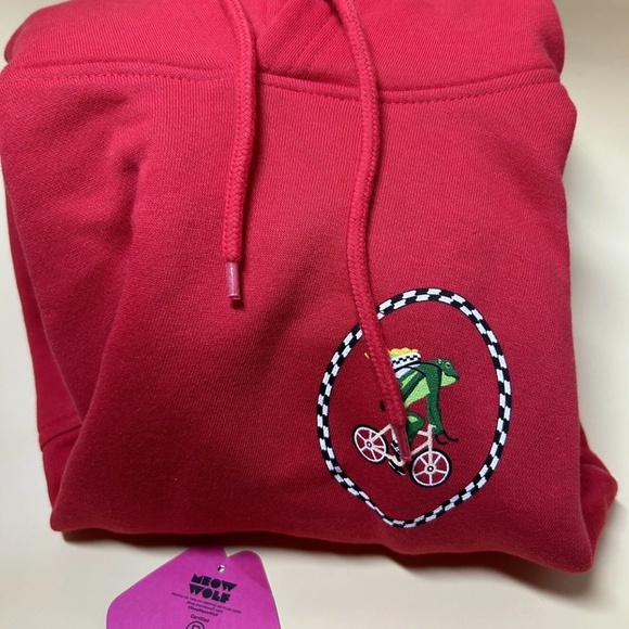 Meow Wolf Racing Frog Noodle Company Red Frog Unisex Hoodie XS Extra-Small - Picture 2 of 2